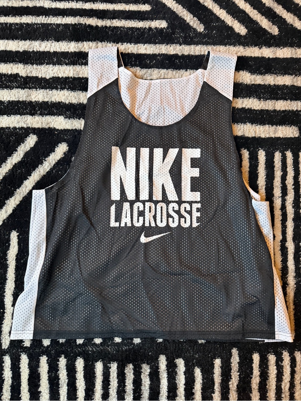 Nike Black and White Lacrosse Mesh Reversible Jersey